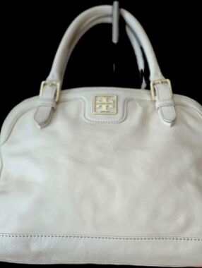 Tory Burch Cream Leather Dome Satchel